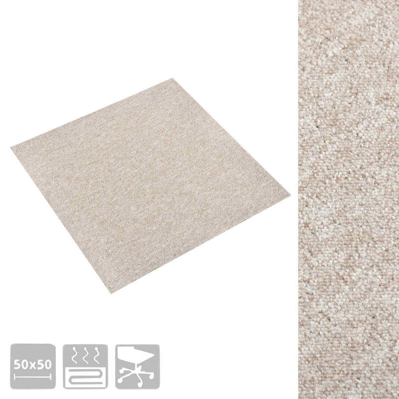 Dywan 20 pcs Jasny beż 50 x 50 cm 100% polipropylen