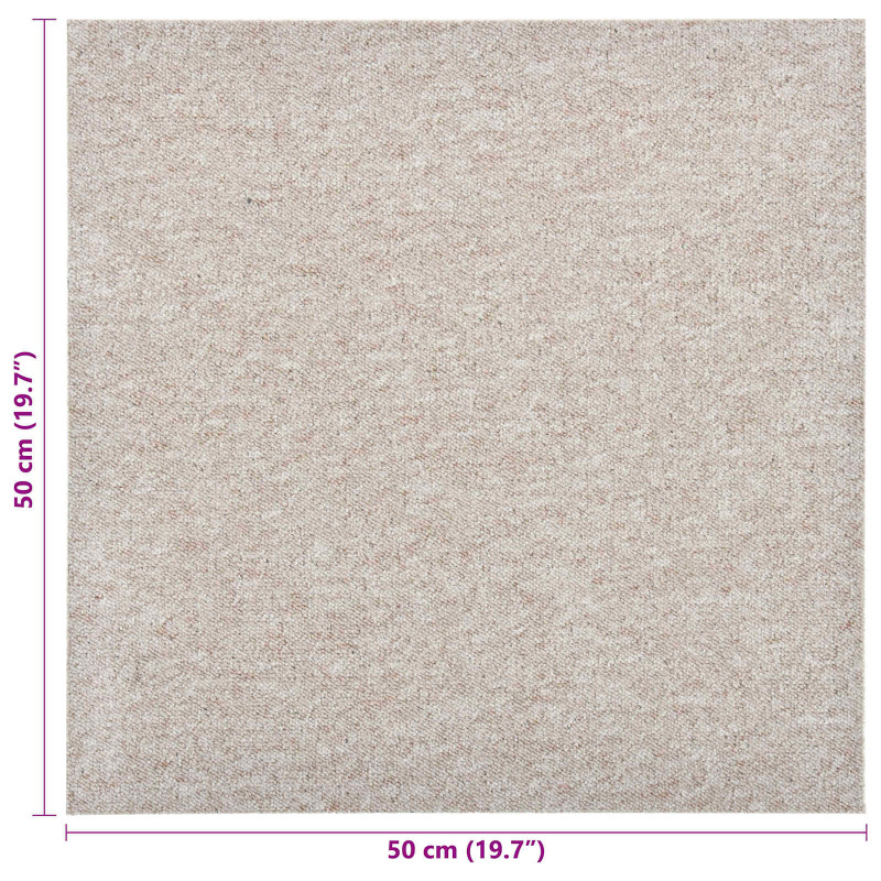 Dywan 20 pcs Jasny beż 50 x 50 cm 100% polipropylen