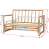 4-cz. zestaw wypoczynkowy do ogrodu, poduszki, bambus