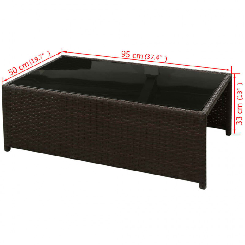 8-cz. zestaw wypoczynkowy do ogrodu, poduszki, rattan PE, brąz