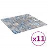 Płytki mozaikowe 11 pcs Szary i Niebieski 50 x 50 cm Szkło