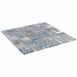 Płytki mozaikowe 22 pcs Szary i Niebieski 50 x 50 cm Szkło