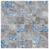 Płytki mozaikowe 22 pcs Szary i Niebieski 50 x 50 cm Szkło