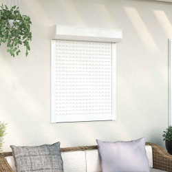 Roleta Biały 80 x 100 cm Aluminium i poliuretan