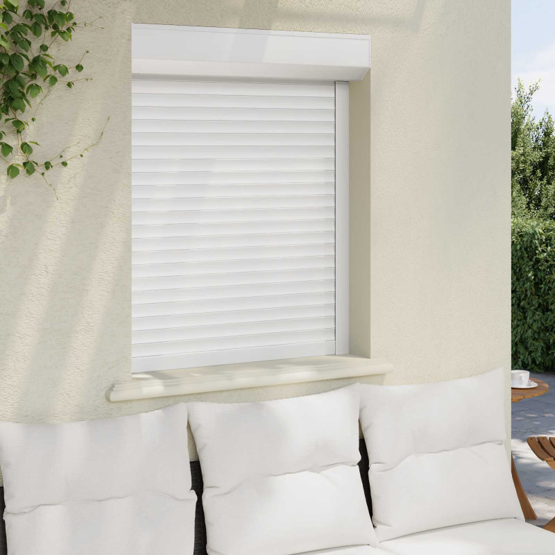 Roleta Biały 80 x 100 cm Aluminium i poliuretan