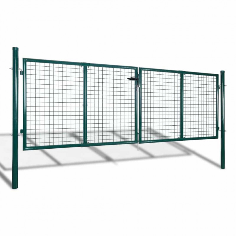 Brama ogrodzeniowa stalowa 300x125 cm zielona