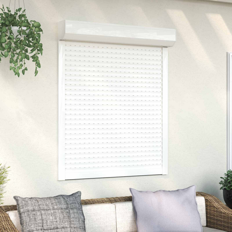 Roleta Biały 100 x 130 cm Aluminium i poliuretan