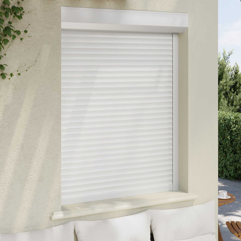 Roleta Biały 100 x 130 cm Aluminium i poliuretan