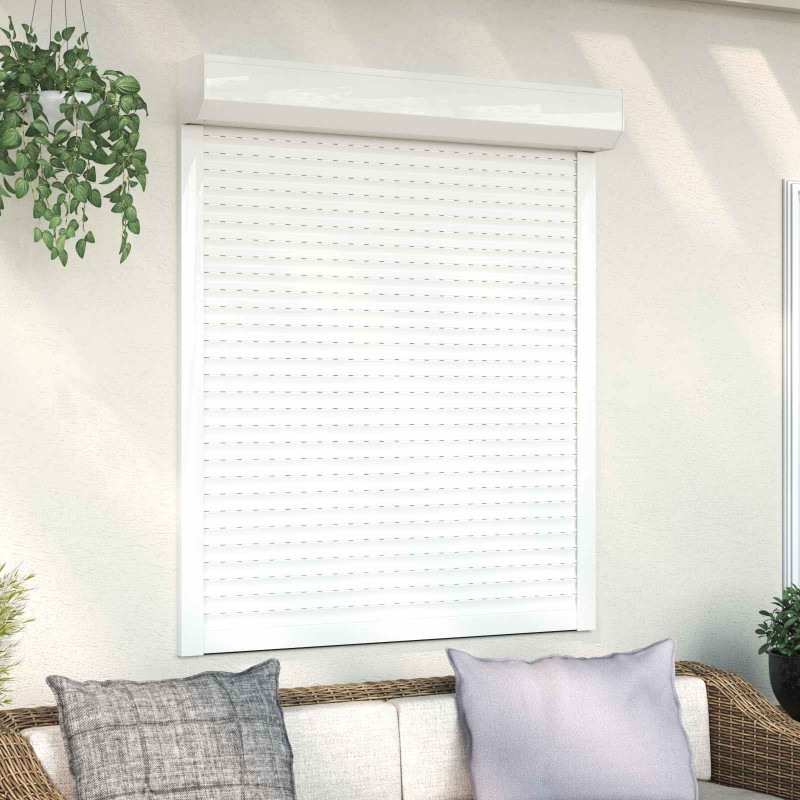 Roleta Biały 110 x 130 cm Aluminium i poliuretan