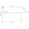 Markiza zwijana ręcznie, 350 cm, pomarańczowo-białe pasy