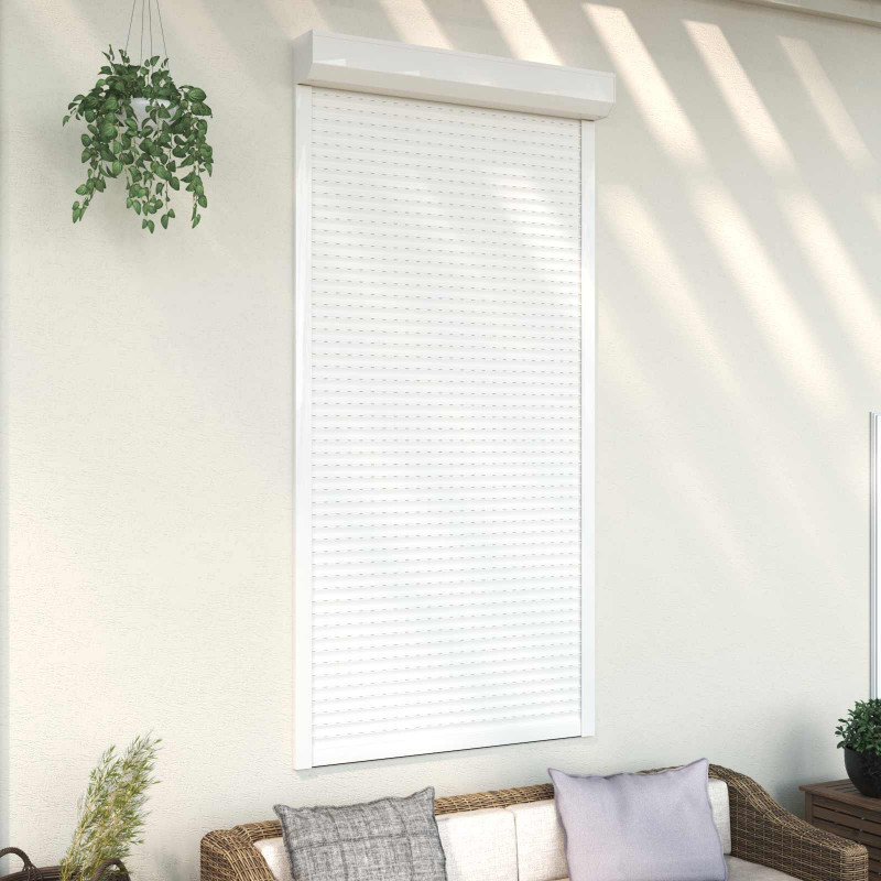 Roleta Biały 110 x 220 cm Aluminium i poliuretan