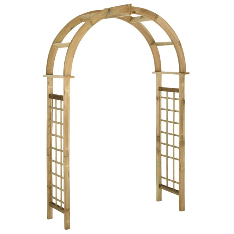 Pergola ogrodowa zwieńczona łukiem, impregnowane drewno sosnowe