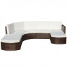 4-cz. zestaw wypoczynkowy do ogrodu, poduszki, rattan PE, brąz