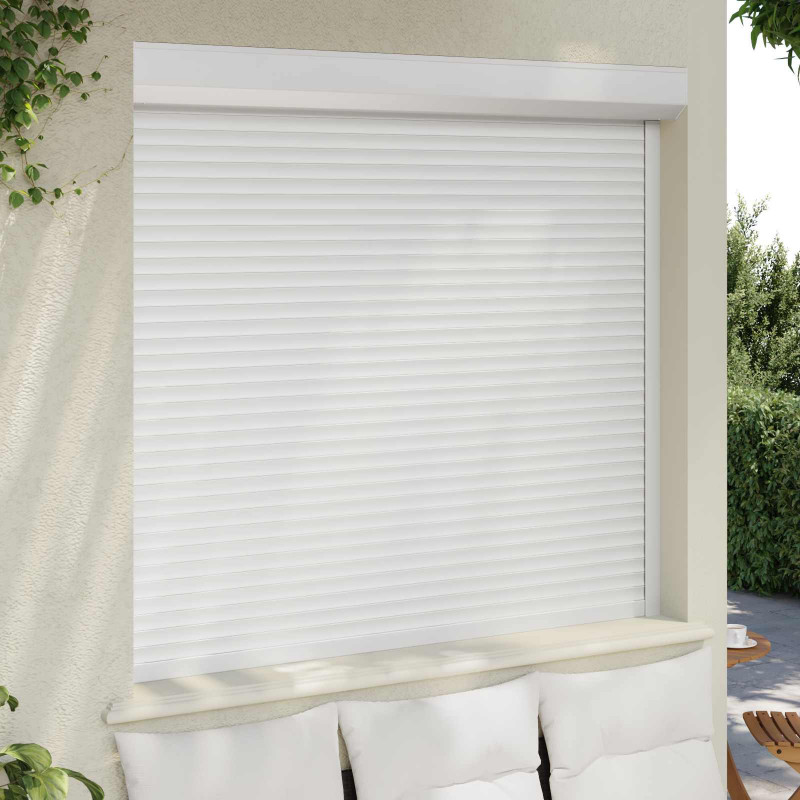 Roleta Biały 160 x 150 cm Aluminium i poliuretan