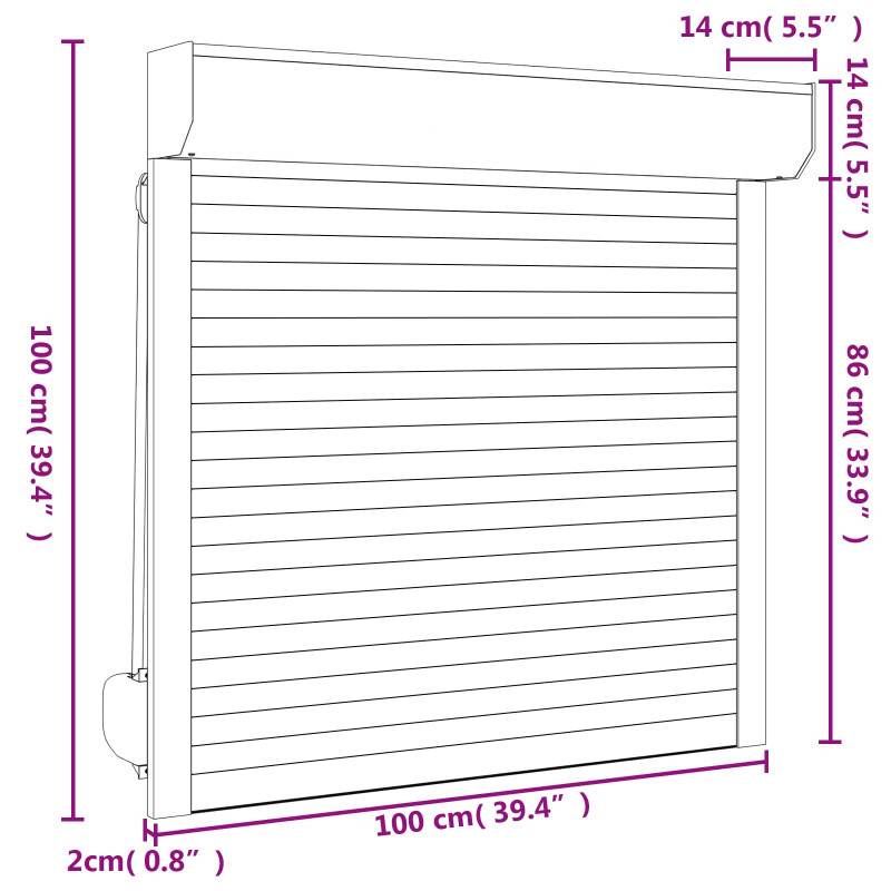 Roleta Antracyt 100 x 100 cm Aluminium i poliuretan