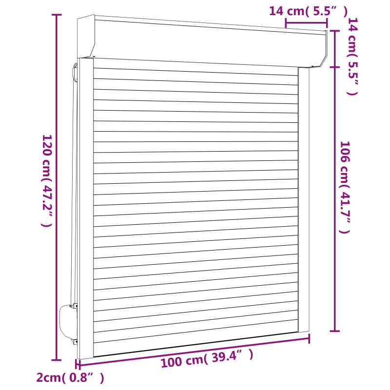 Roleta Antracyt 100 x 120 cm Aluminium i poliuretan