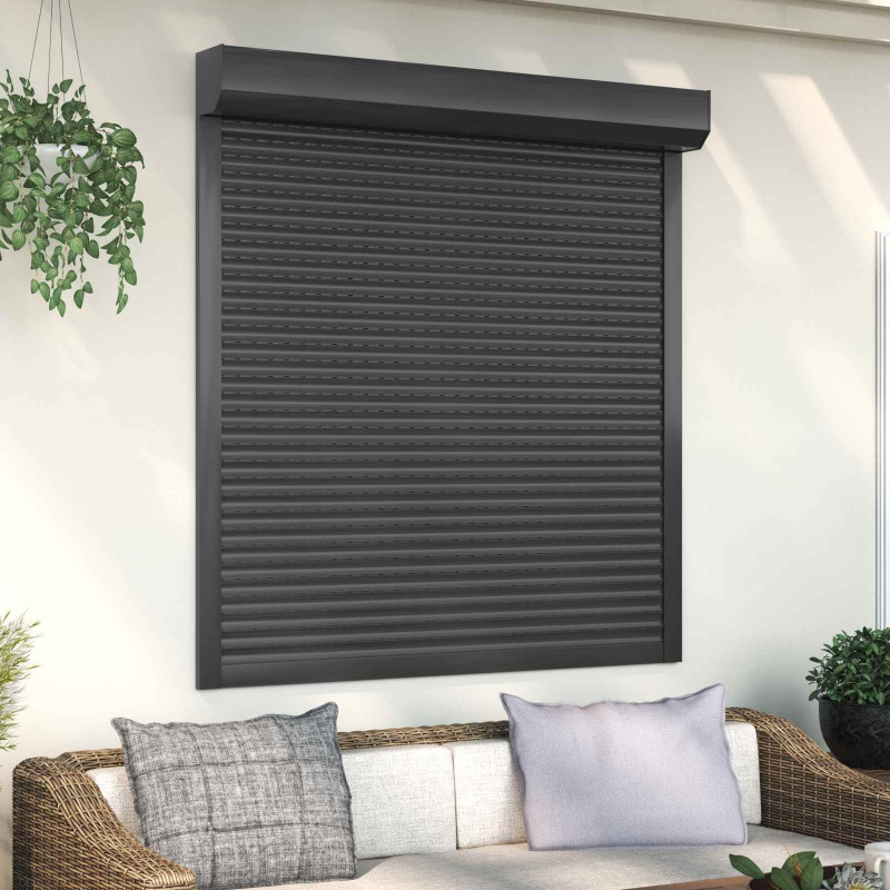 Roleta Antracyt 130 x 140 cm Aluminium i poliuretan