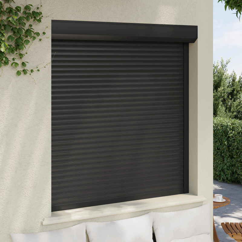 Roleta Antracyt 130 x 140 cm Aluminium i poliuretan