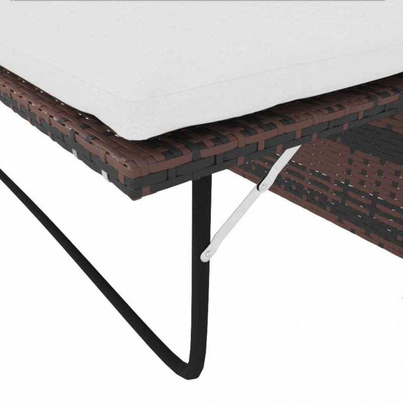 Sofa ogrodowa, rattan PE, brązowa