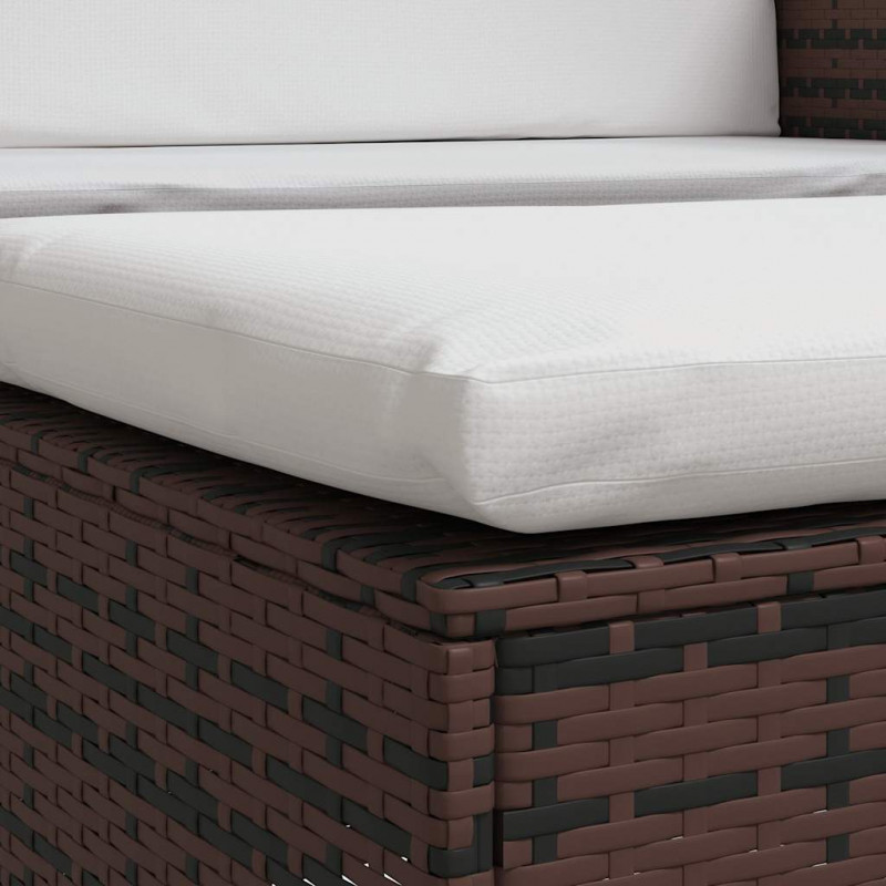 Sofa ogrodowa, rattan PE, brązowa