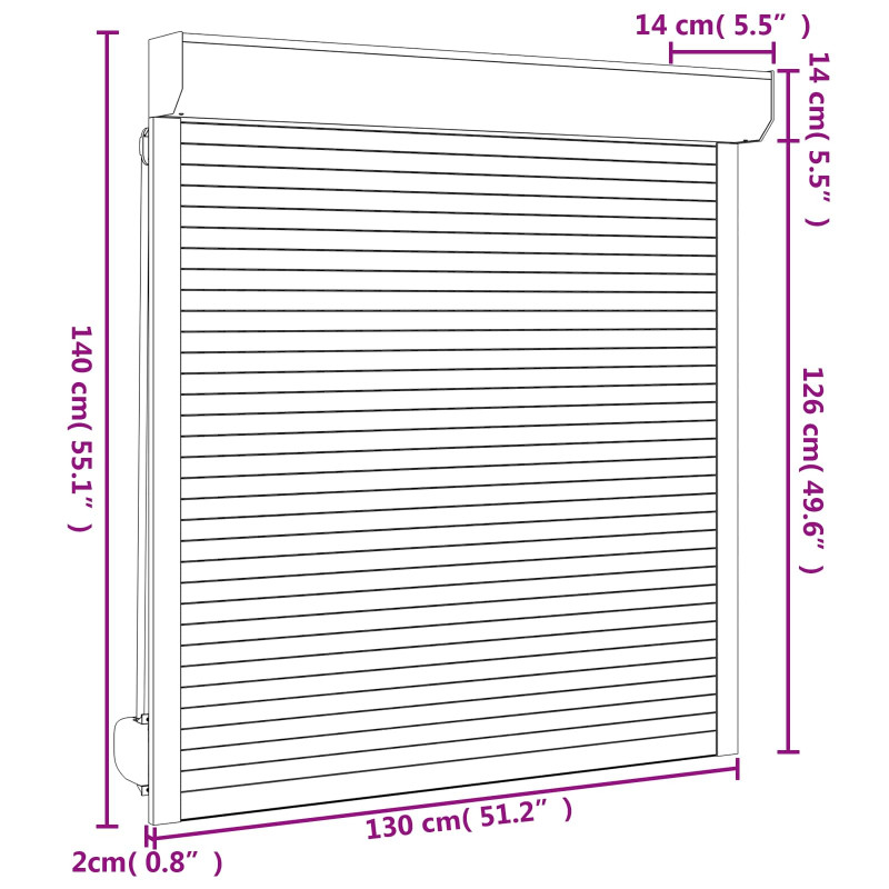 Roleta Antracyt 130 x 140 cm Aluminium i poliuretan