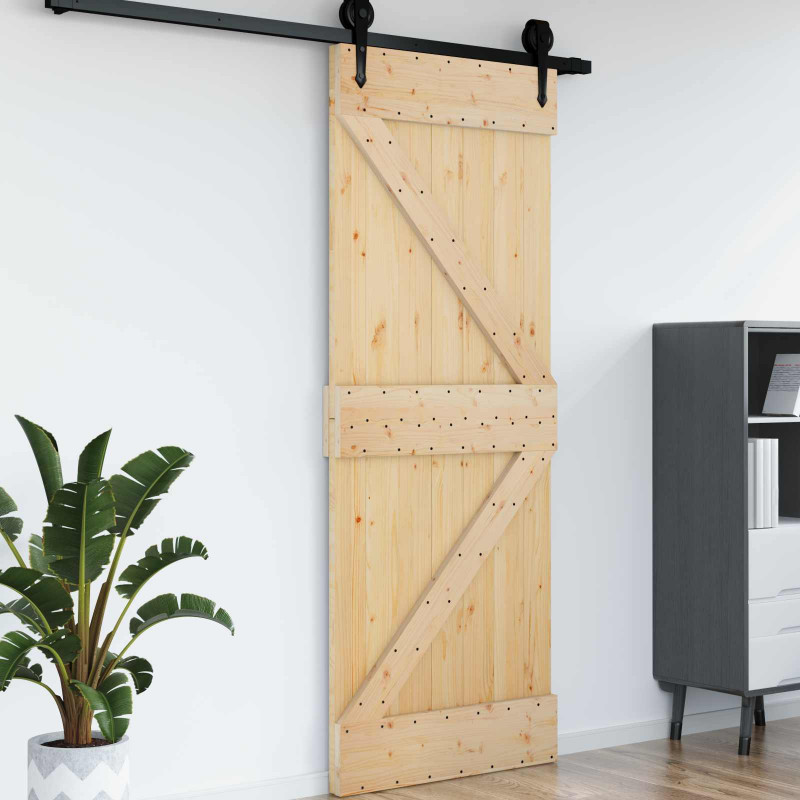 Drzwi NARVIK Naturalny 95 x 210 cm Lite Drewno Sosnowe