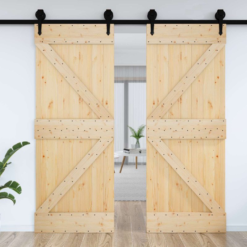 Drzwi NARVIK Naturalny 95 x 210 cm Lite Drewno Sosnowe