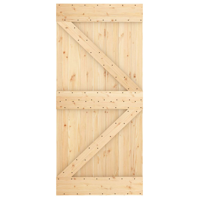 Drzwi NARVIK Naturalny 95 x 210 cm Lite Drewno Sosnowe
