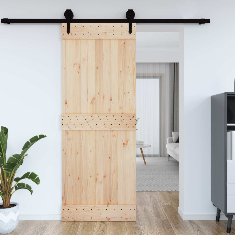 Drzwi NARVIK Naturalny 85 x 210 cm Lite Drewno Sosnowe