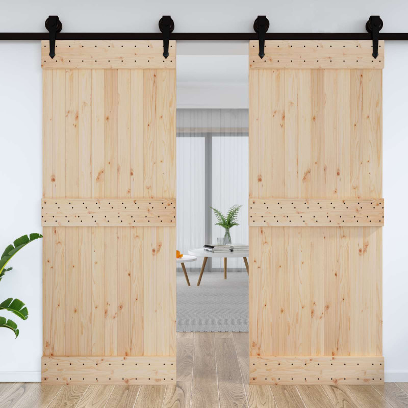 Drzwi NARVIK Naturalny 90 x 210 cm Lite Drewno Sosnowe