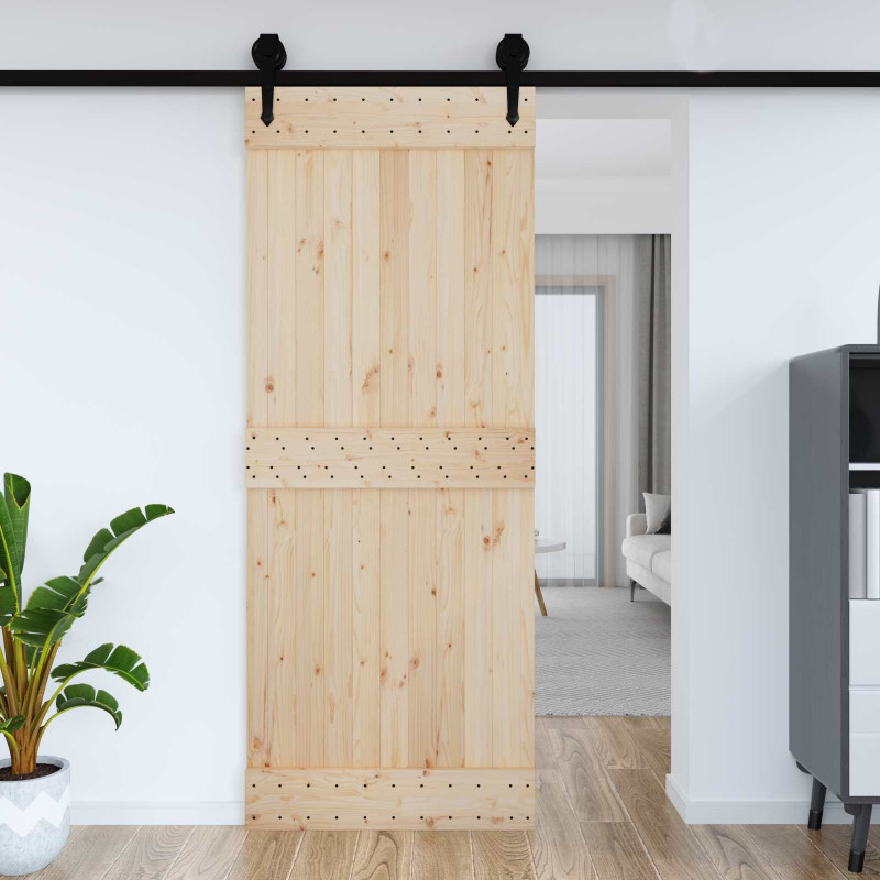 Drzwi NARVIK Naturalny 90 x 210 cm Lite Drewno Sosnowe
