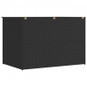 Skrzynia ogrodowa, czarna, 150 x 100 x 100 cm, rattan PE