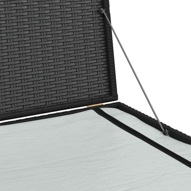 Skrzynia ogrodowa, czarna, 150 x 100 x 100 cm, rattan PE
