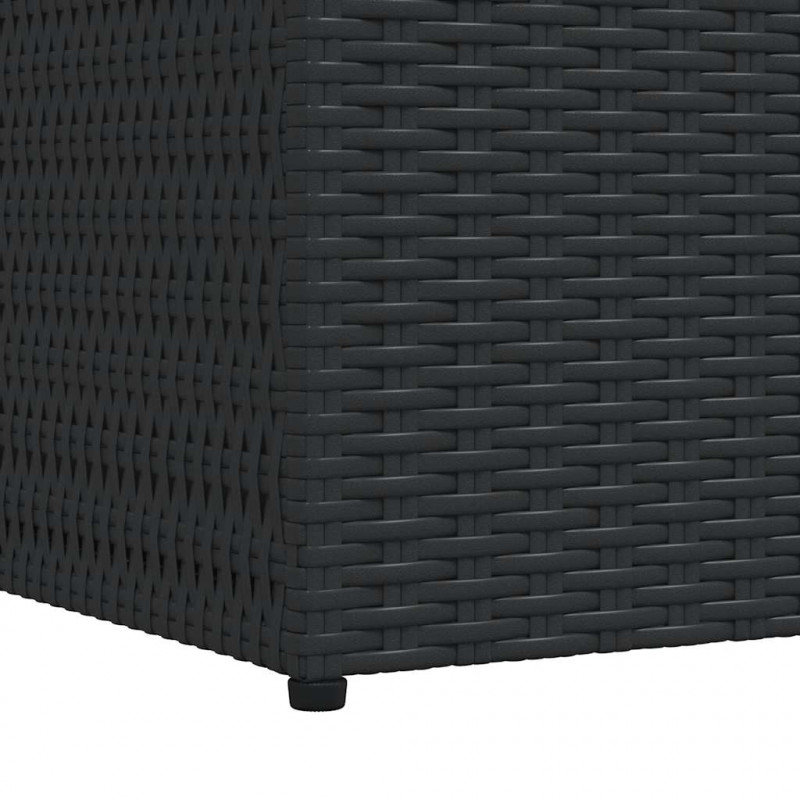 Skrzynia ogrodowa, czarna, 150 x 100 x 100 cm, rattan PE
