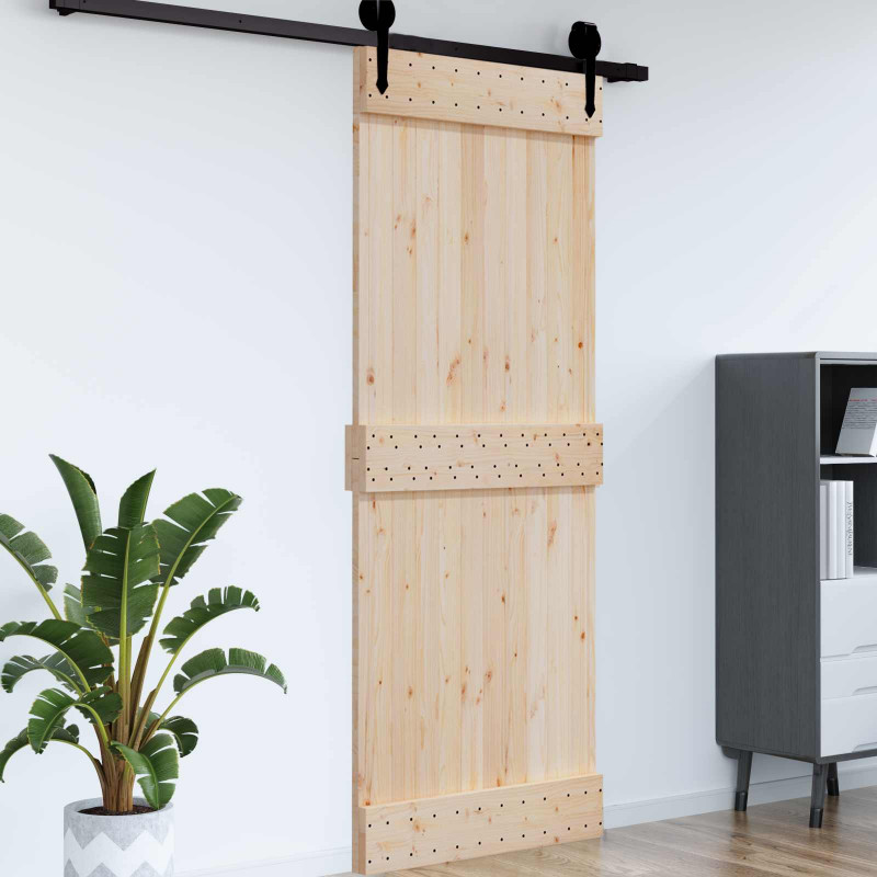 Drzwi NARVIK Naturalny 95 x 210 cm Lite Drewno Sosnowe