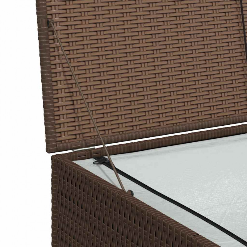 Skrzynia ogrodowa, brązowa, 150 x 100 x 100 cm, rattan PE
