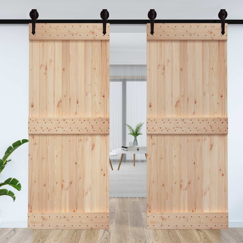 Drzwi NARVIK Naturalny 95 x 210 cm Lite Drewno Sosnowe