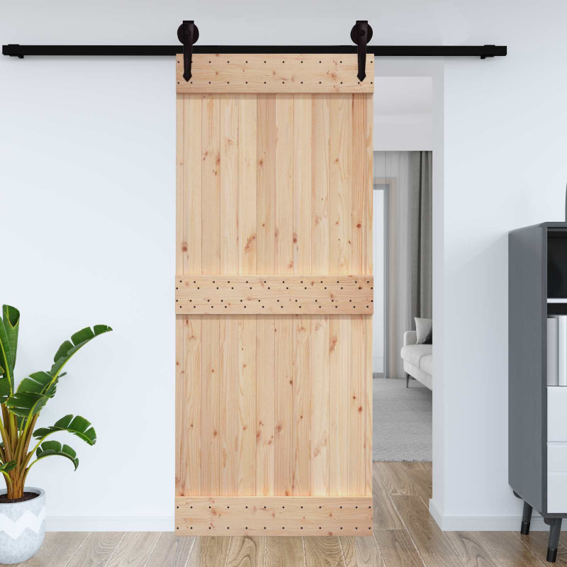 Drzwi NARVIK Naturalny 95 x 210 cm Lite Drewno Sosnowe