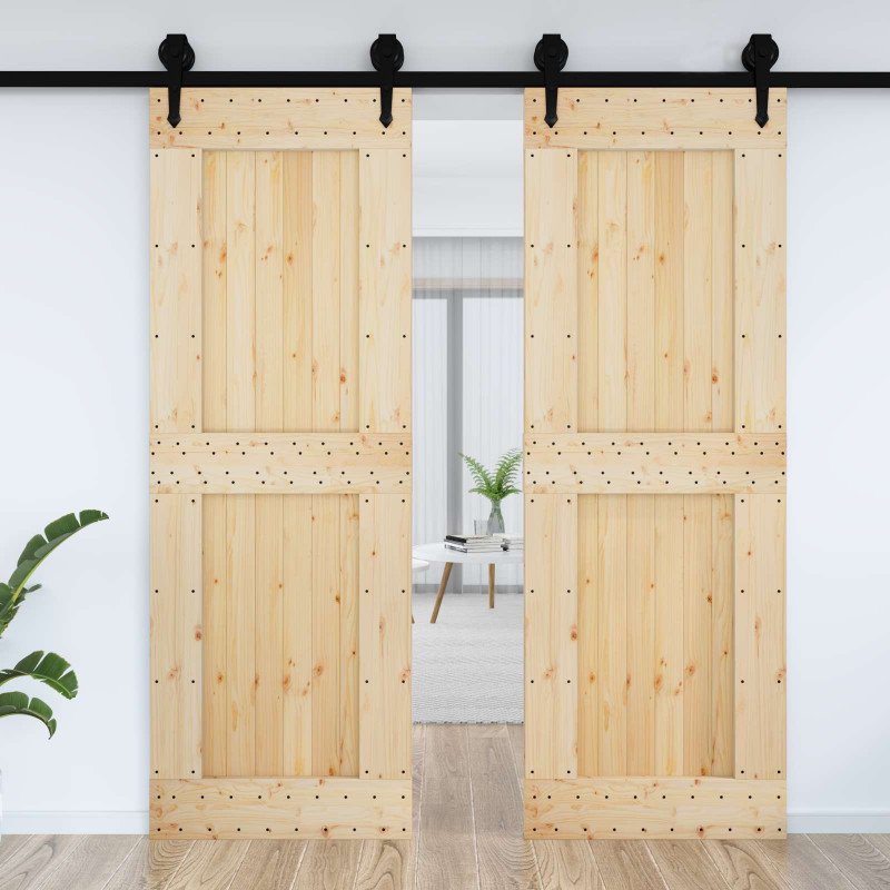 Drzwi NARVIK Naturalny 80 x 210 cm Lite Drewno Sosnowe