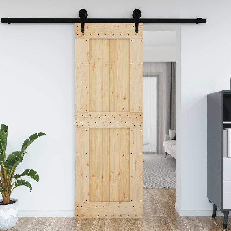 Drzwi NARVIK Naturalny 80 x 210 cm Lite Drewno Sosnowe