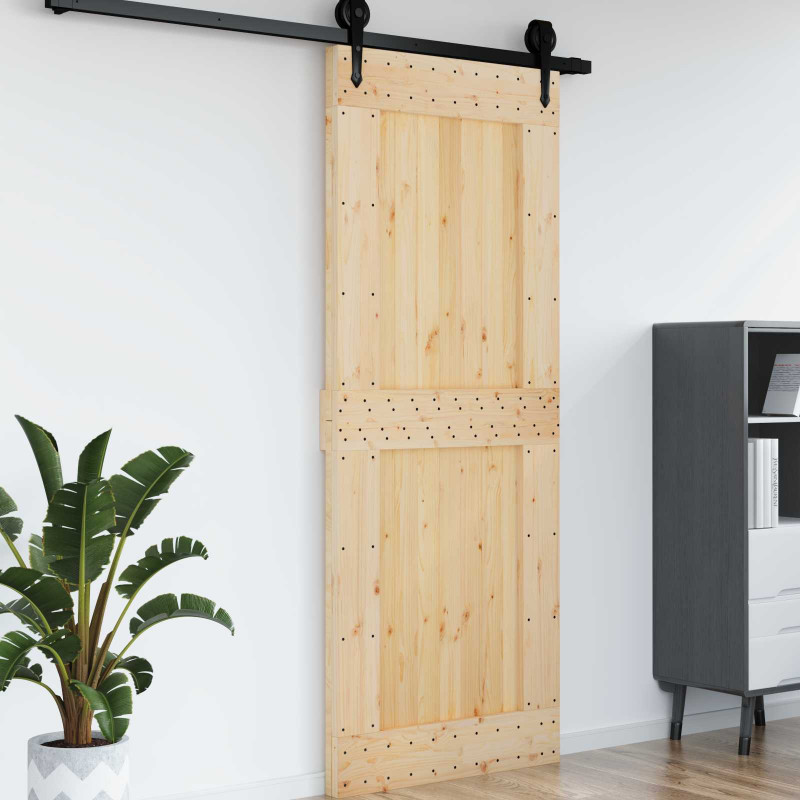 Drzwi NARVIK Naturalny 90 x 210 cm Lite Drewno Sosnowe