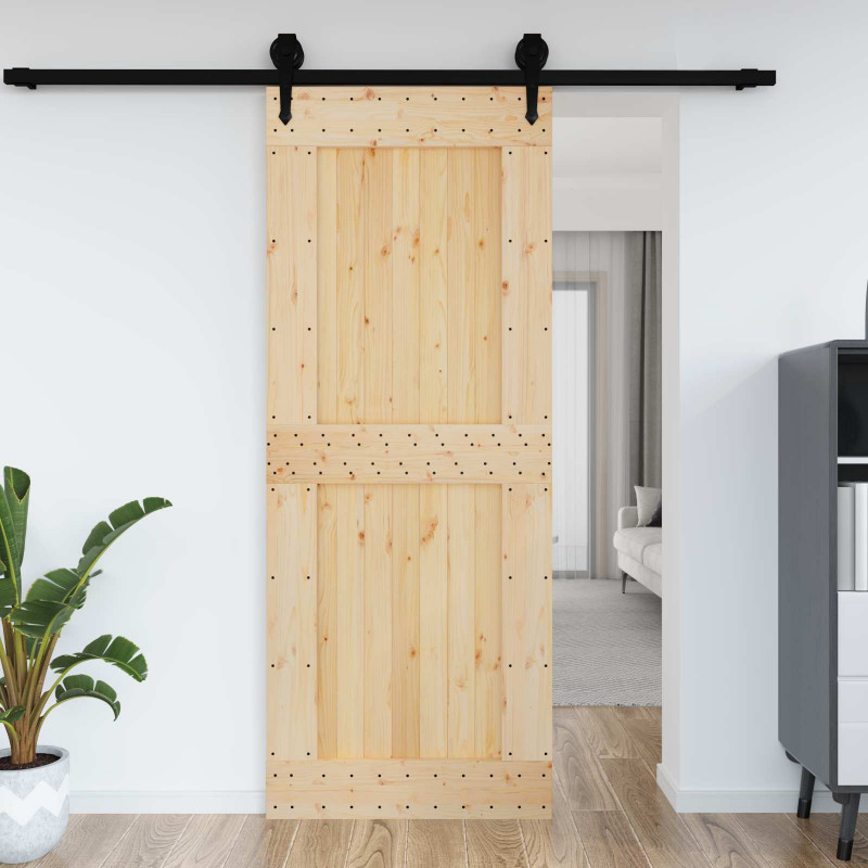 Drzwi NARVIK Naturalny 90 x 210 cm Lite Drewno Sosnowe