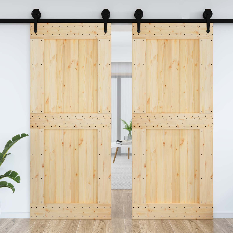 Drzwi NARVIK Naturalny 95 x 210 cm Lite Drewno Sosnowe