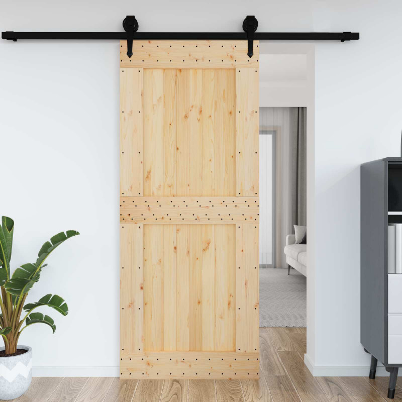 Drzwi NARVIK Naturalny 95 x 210 cm Lite Drewno Sosnowe