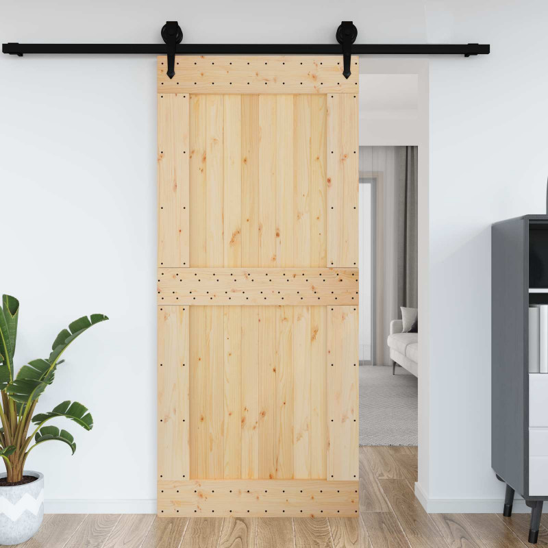 Drzwi NARVIK Naturalny 100 x 210 cm Lite Drewno Sosnowe