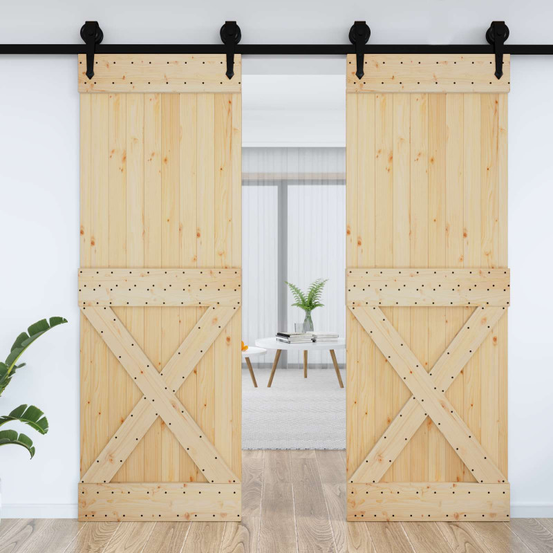 Drzwi NARVIK Naturalny 80 x 210 cm Lite Drewno Sosnowe