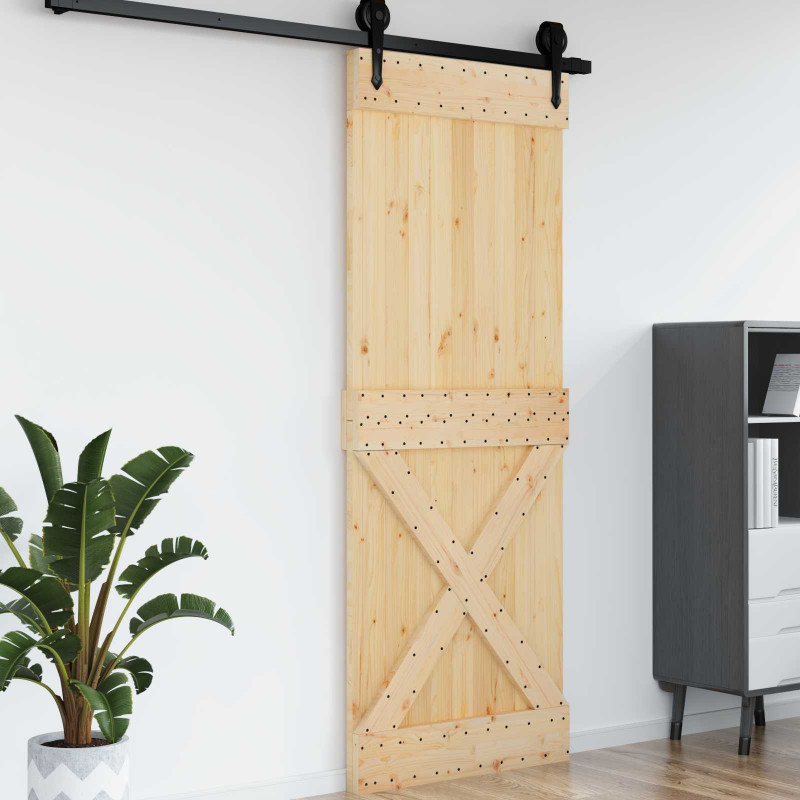 Drzwi NARVIK Naturalny 85 x 210 cm Lite Drewno Sosnowe