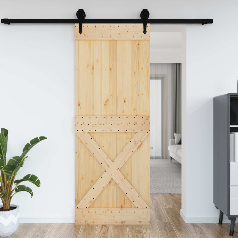 Drzwi NARVIK Naturalny 85 x 210 cm Lite Drewno Sosnowe