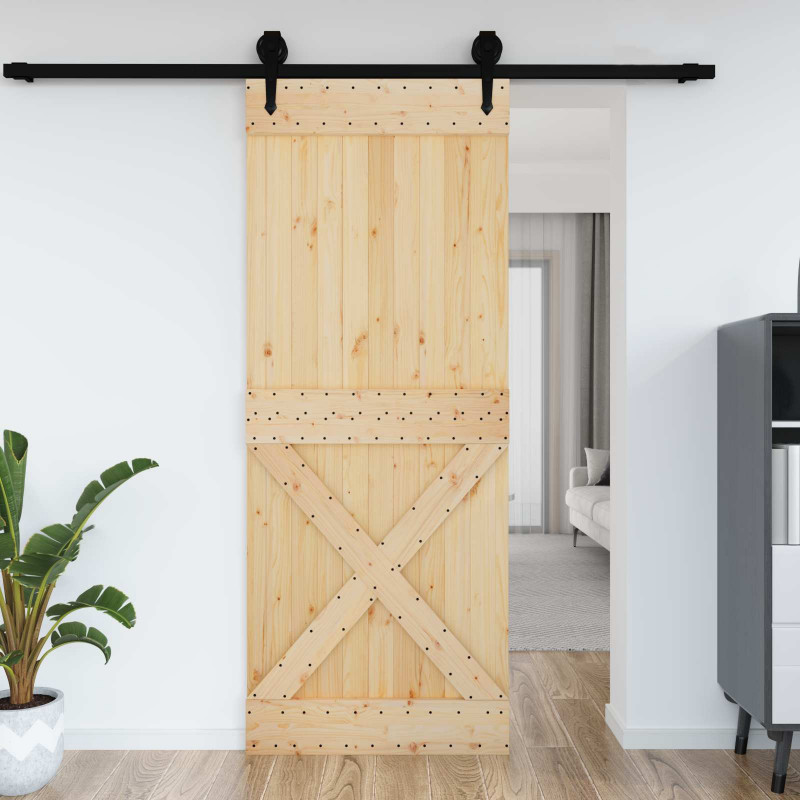 Drzwi NARVIK Naturalny 90 x 210 cm Lite Drewno Sosnowe