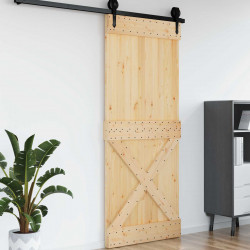 Drzwi NARVIK Naturalny 95 x 210 cm Lite Drewno Sosnowe
